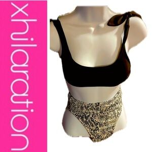 Black & Snake Print Bikini Set 👙🤍🖤